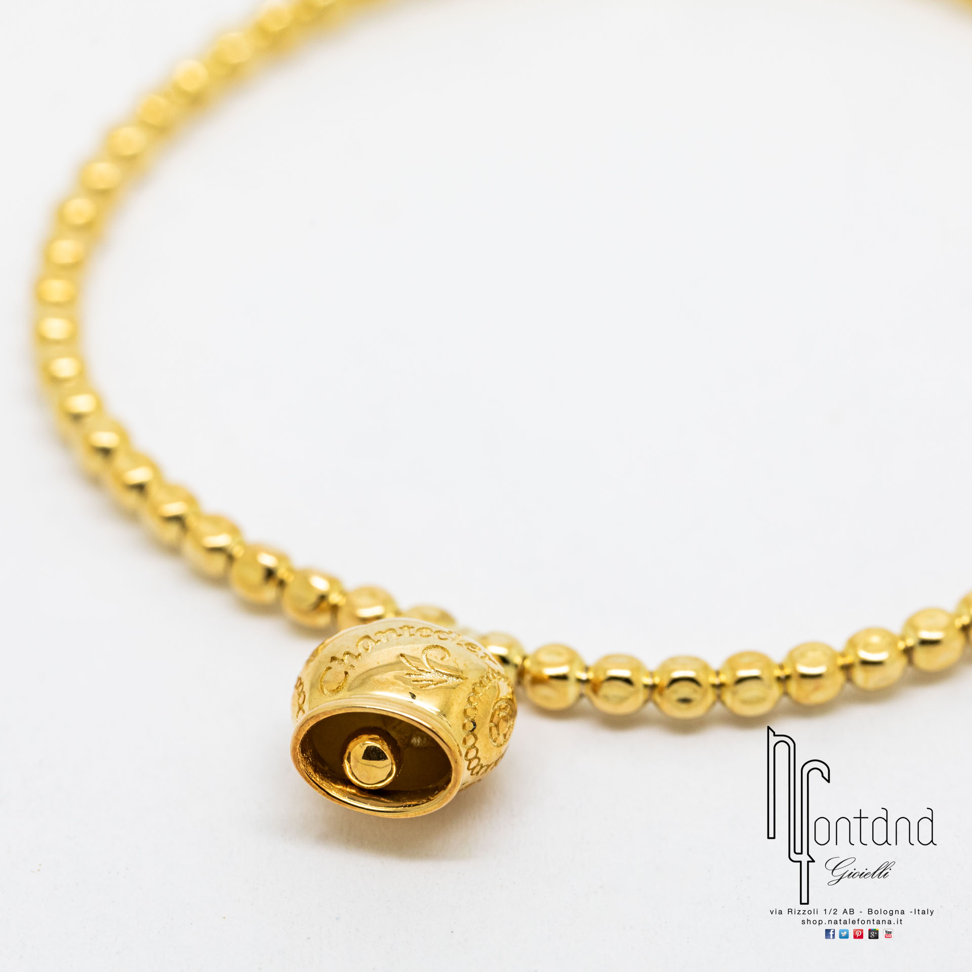 BRACCIALE SUAMEM CAMPANELLA IN ORO GIALLO SU BASE ELASTICA