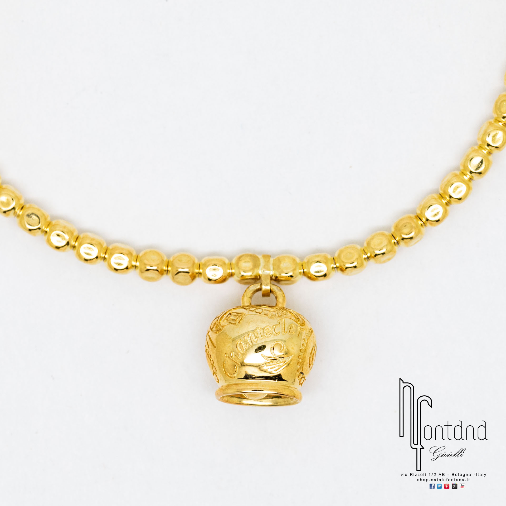 BRACCIALE SUAMEM CAMPANELLA IN ORO GIALLO SU BASE ELASTICA