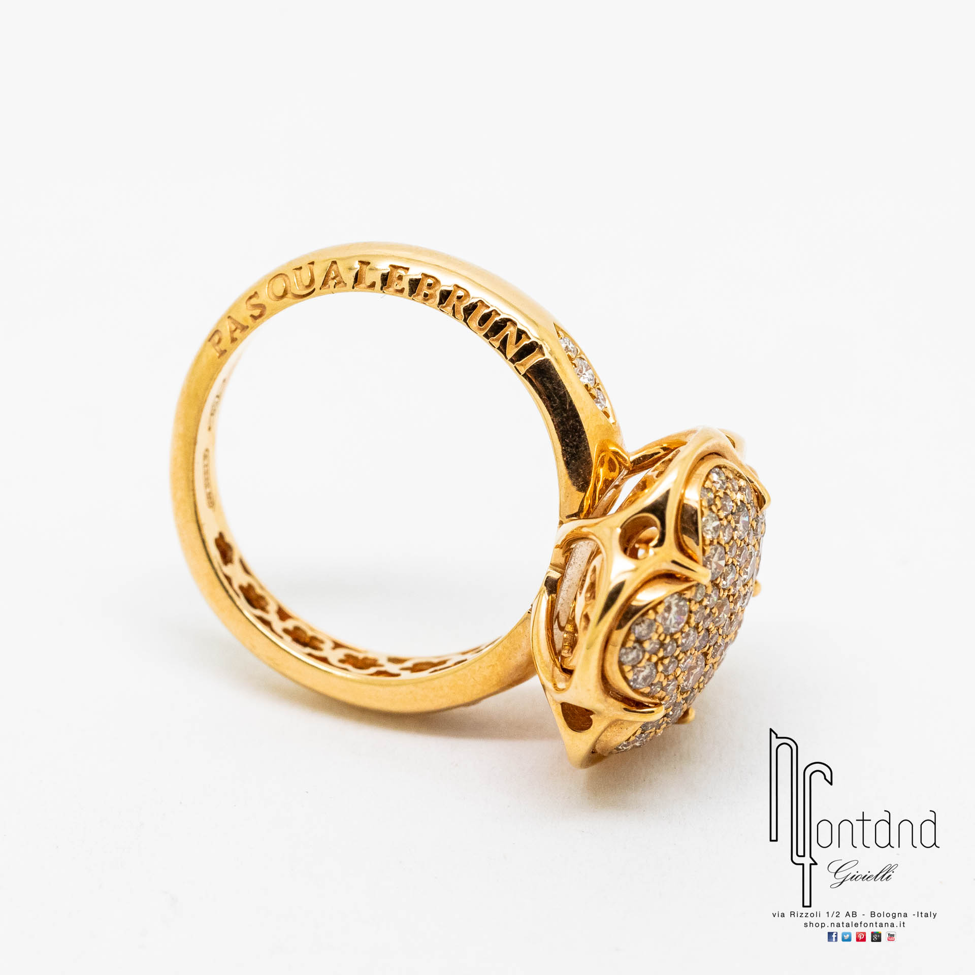 Anello BON TON oro rosa 18kt e diamanti brown