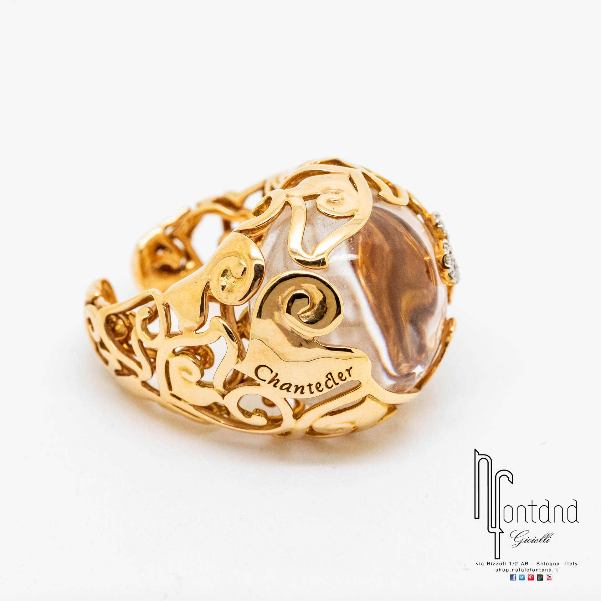 ANELLO DIAMOUR FOLIES IN ORO ROSA, DIAMANTI E CRISTALLO DI ROCCA