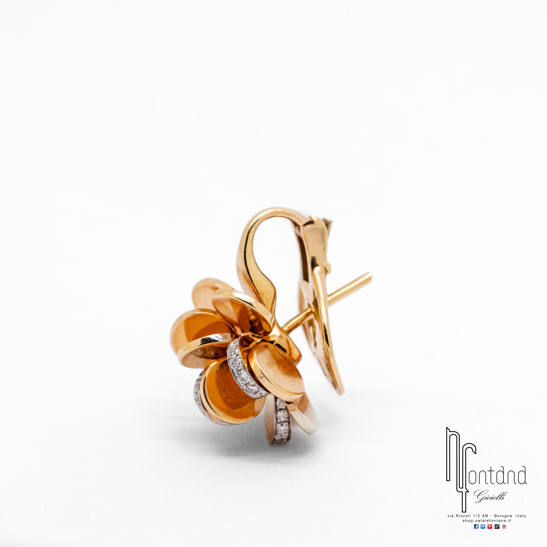 ORECCHINI PAILLETTES IN ORO ROSA E DIAMANTI