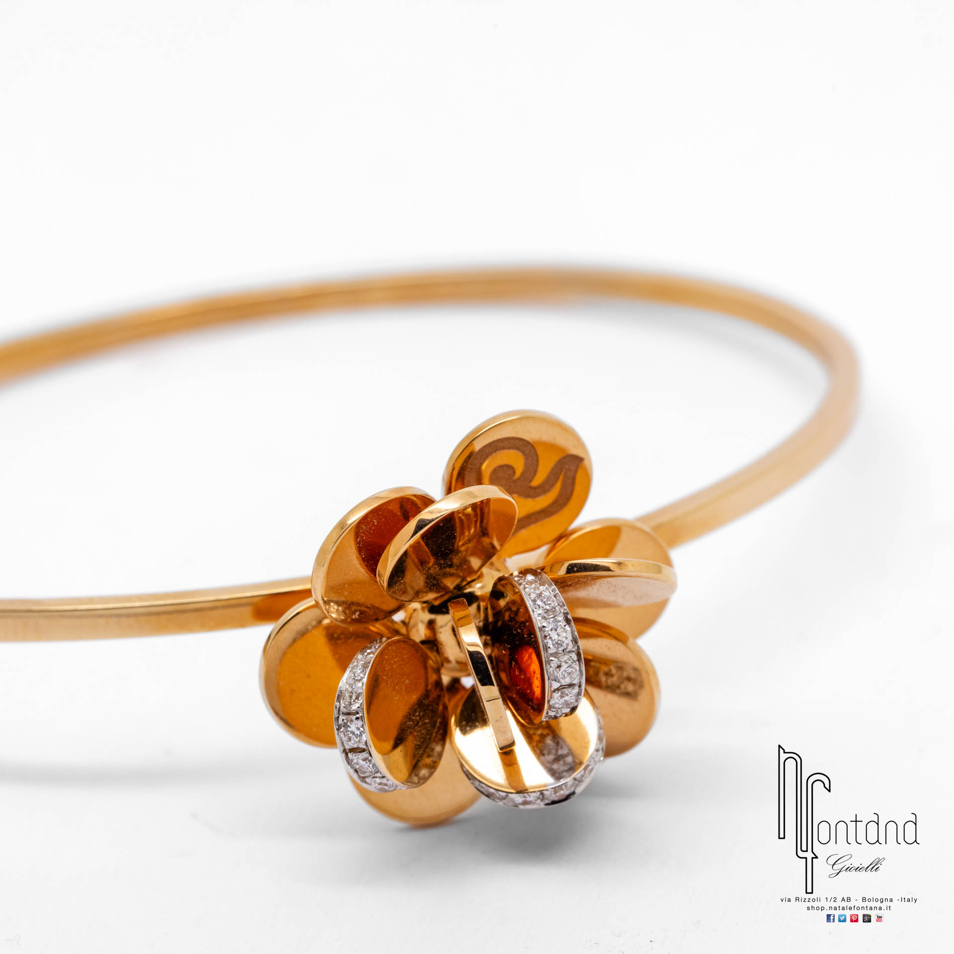 BRACCIALE PAILLETTES IN ORO ROSA 18KT E DIAMANTI