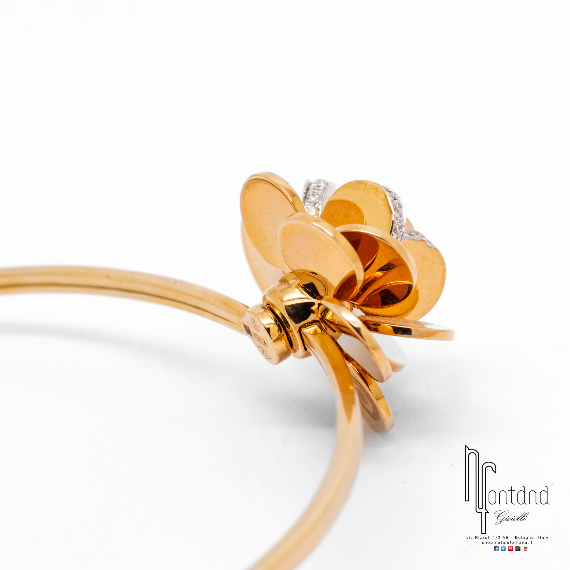 BRACCIALE PAILLETTES IN ORO ROSA 18KT E DIAMANTI