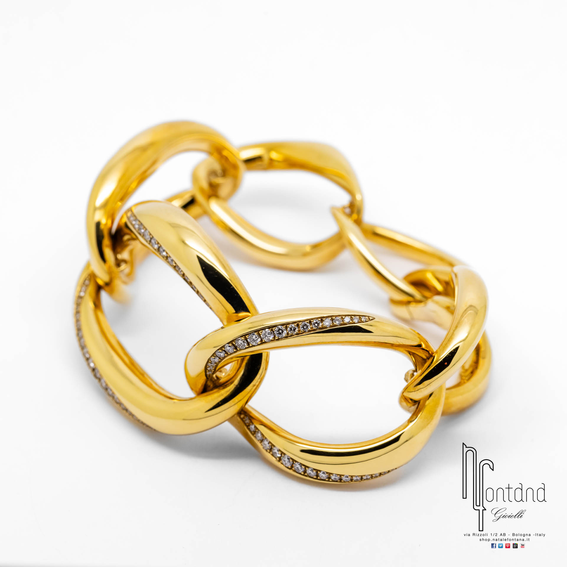 BRACCIALE SUAMEM IN ORO GIALLO 18KT E DIAMANTI
