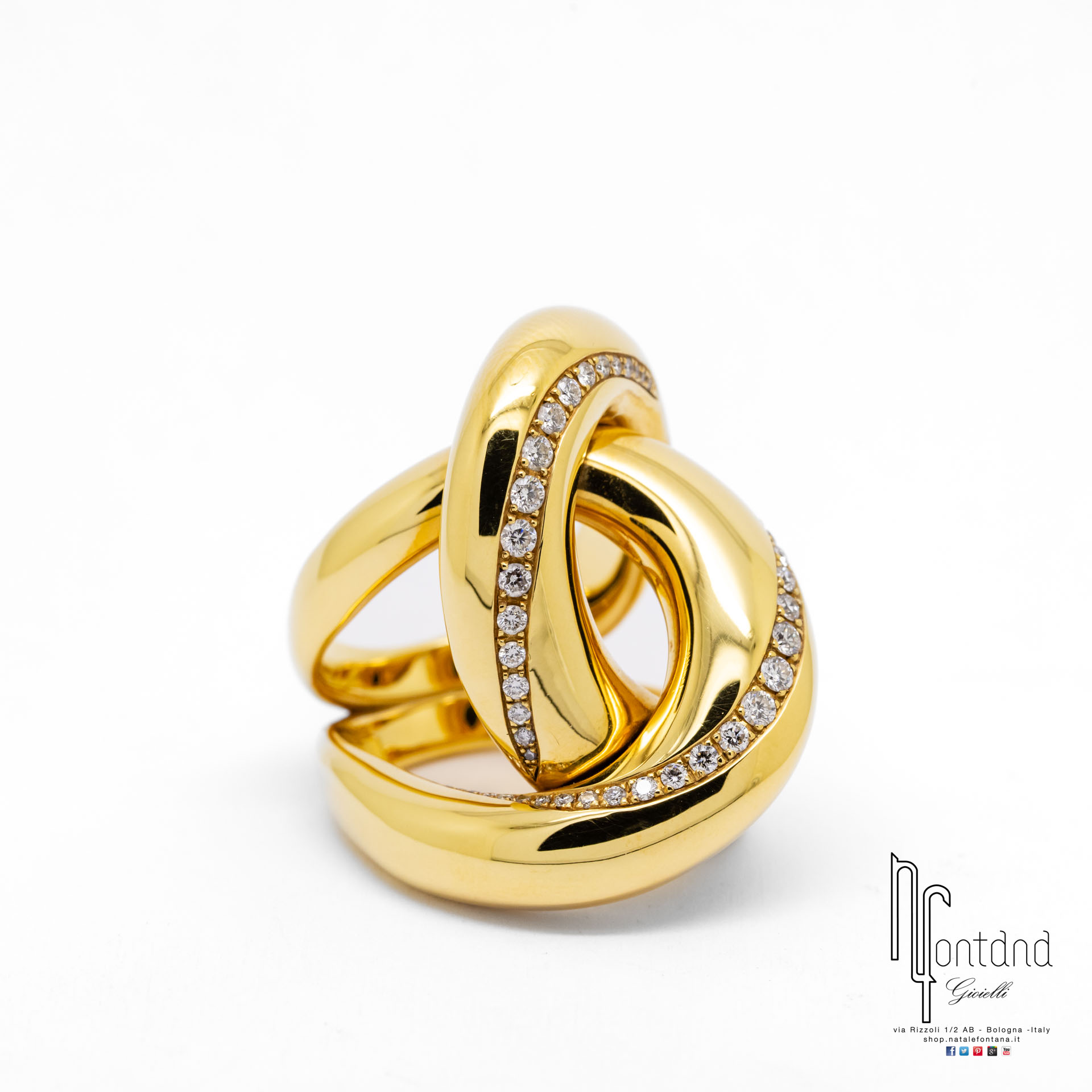 ANELLO SUAMEM IN ORO GIALLO 18KT E DIAMANTI