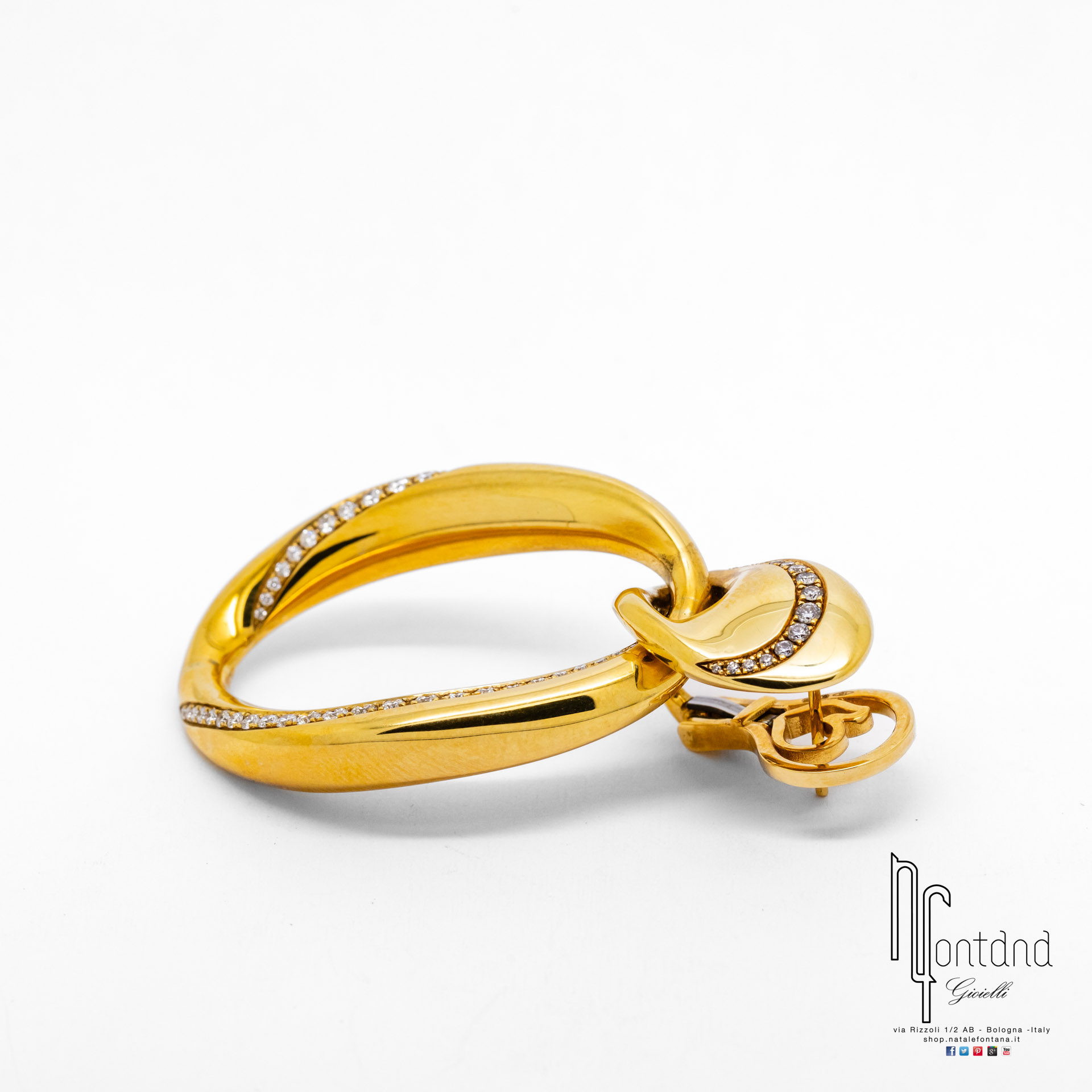 ORECCHINI SUAMEM IN ORO GIALLO 18KT E DIAMANTI