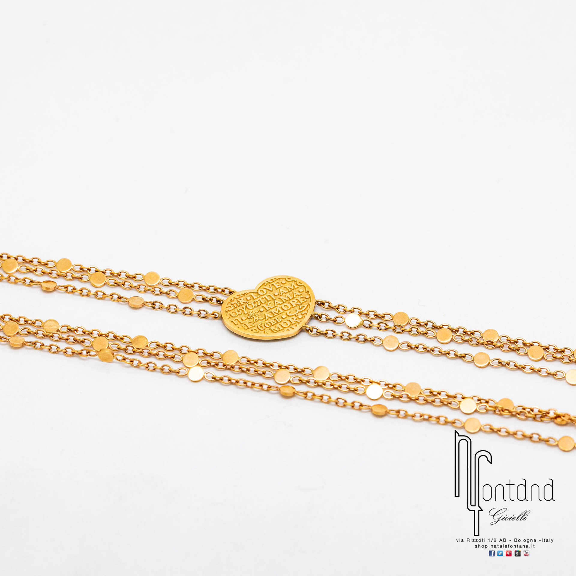 Catena PINKARMA a tre fili in oro rosa 18kt