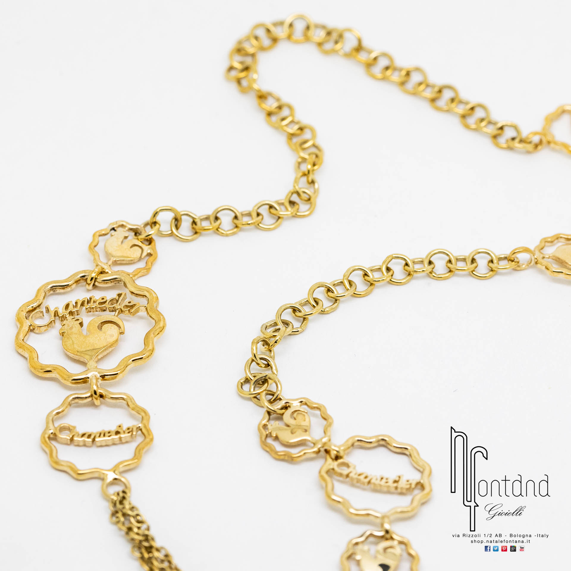 CATENA SUAMEM 9 ELEMENTI IN ORO GIALLO CM.85