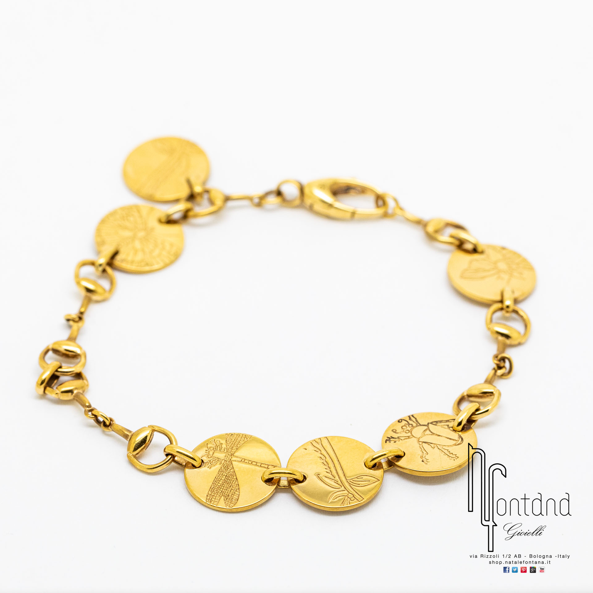 Bracciale FLORA CHARMS in oro giallo 18kt