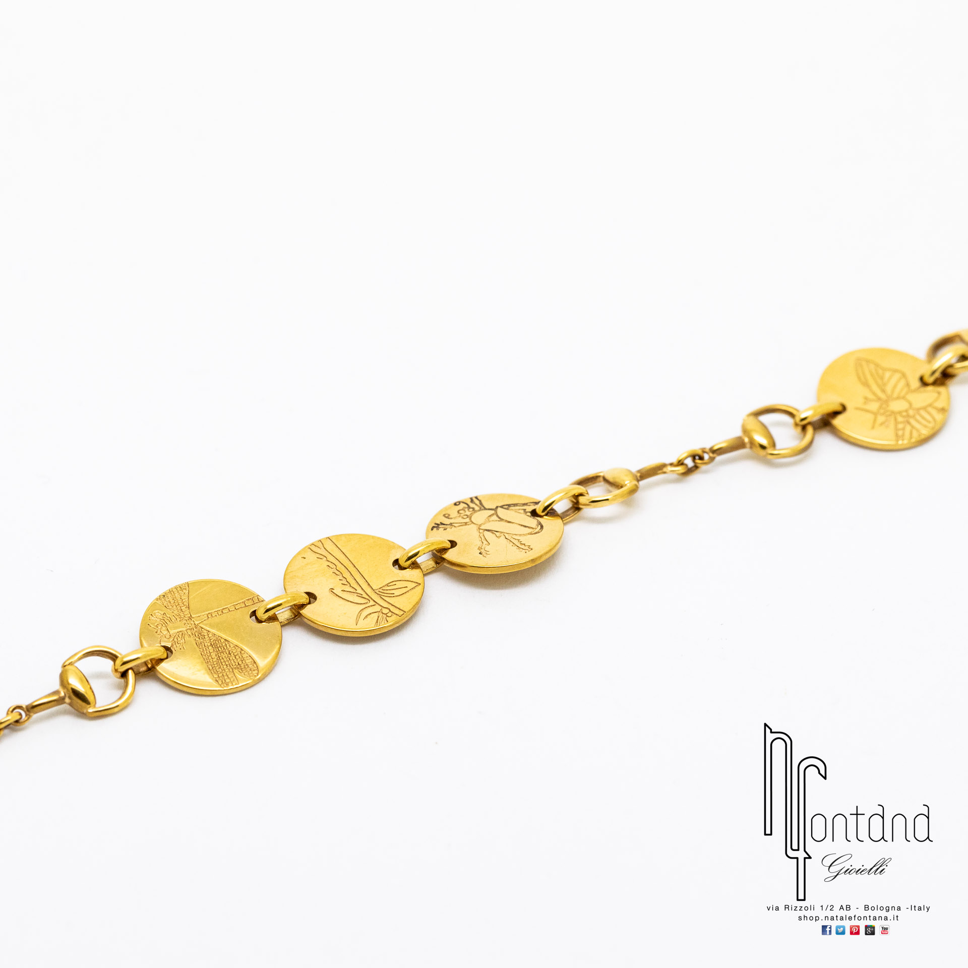 Bracciale FLORA CHARMS in oro giallo 18kt