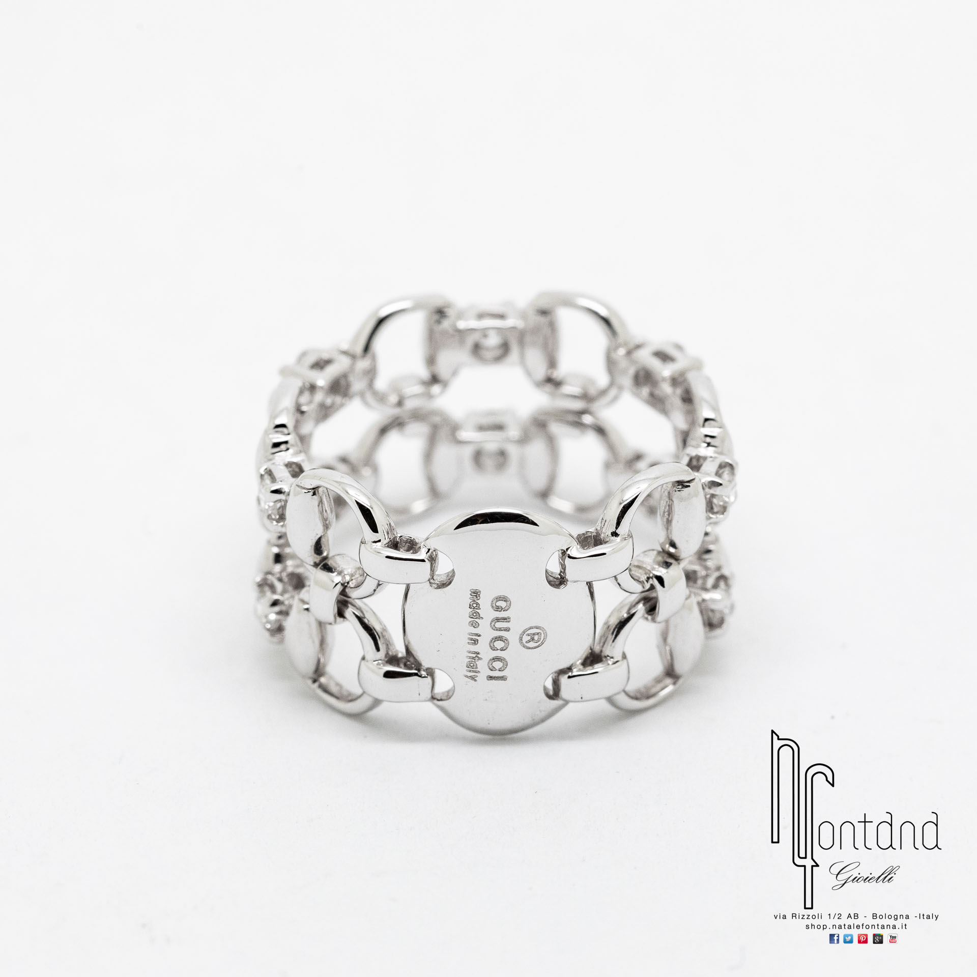 Anello HORSEBIT DROPS in oro bianco 18kt e diamanti