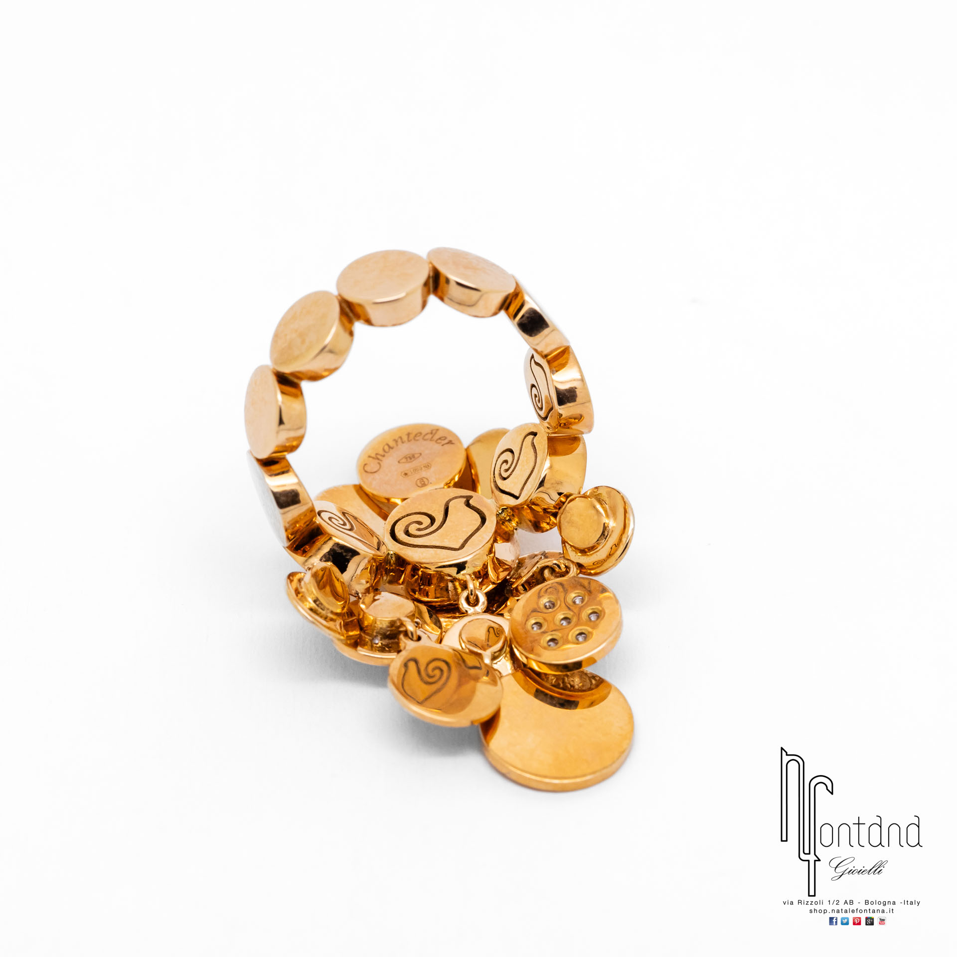 ANELLO PAILLETTES IN ORO ROSA 18KT E DIAMANTI