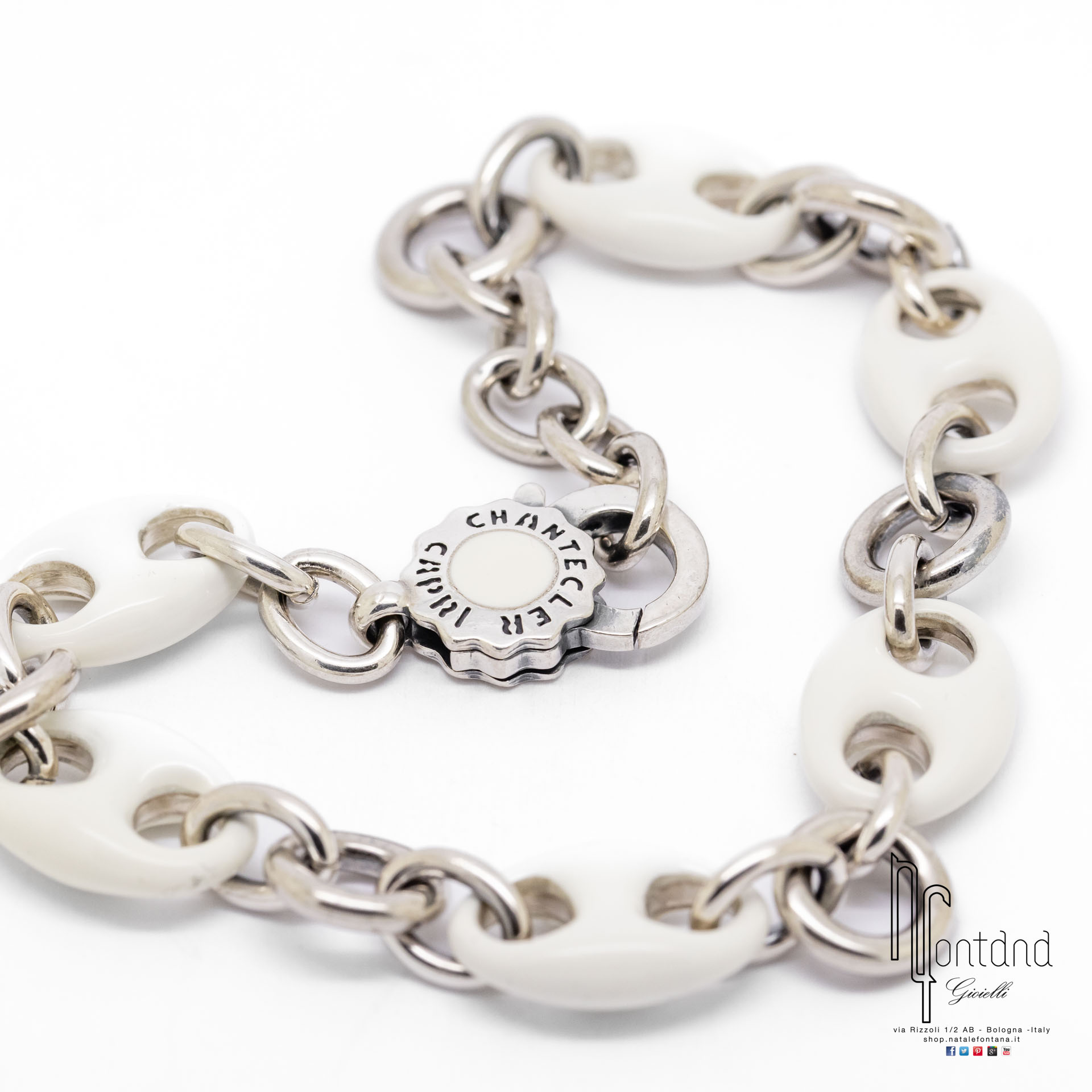 BRACCIALE CAPRINESS IN ARGENTO E SMALTO BIANCO