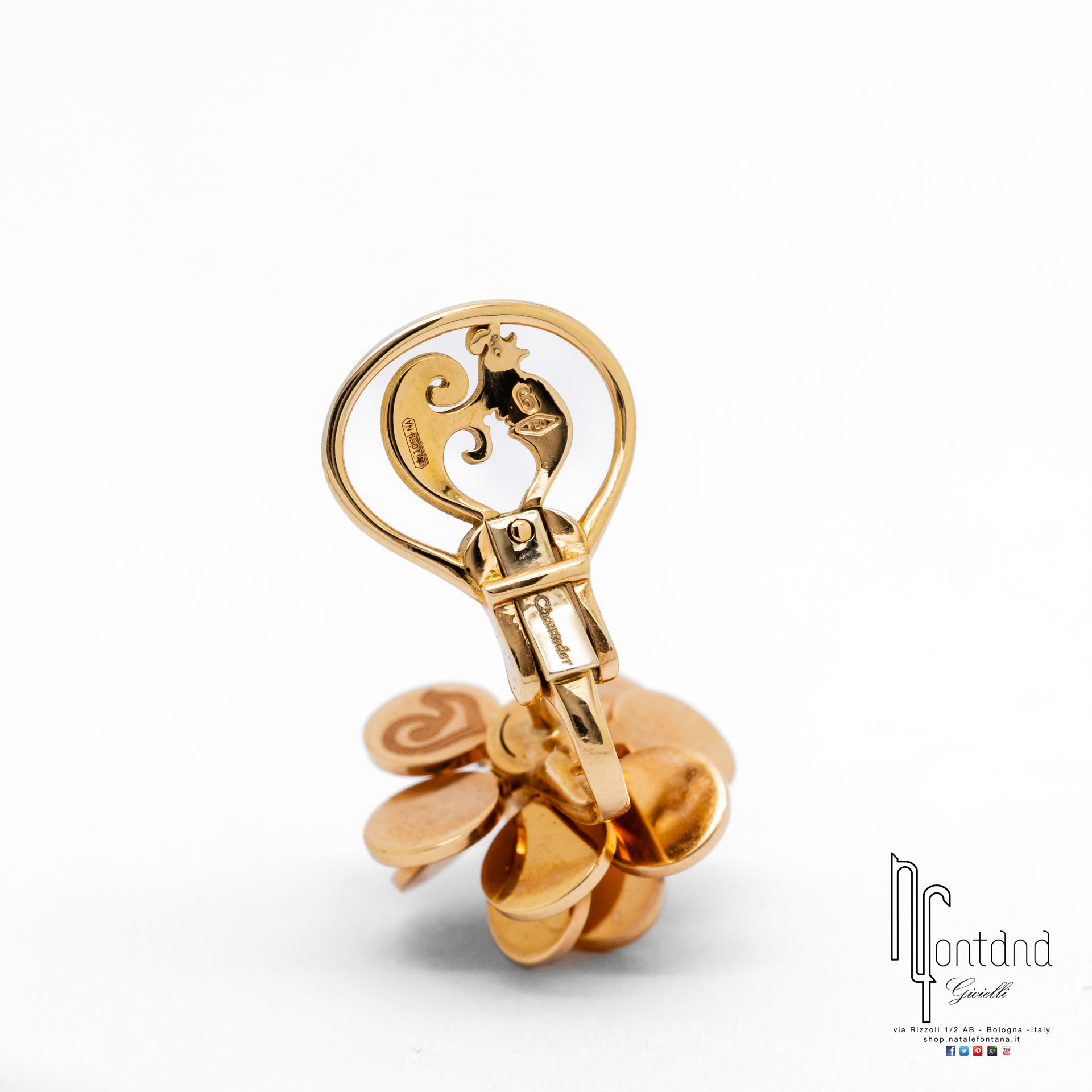 ORECCHINI PAILLETTES IN ORO ROSA E DIAMANTI