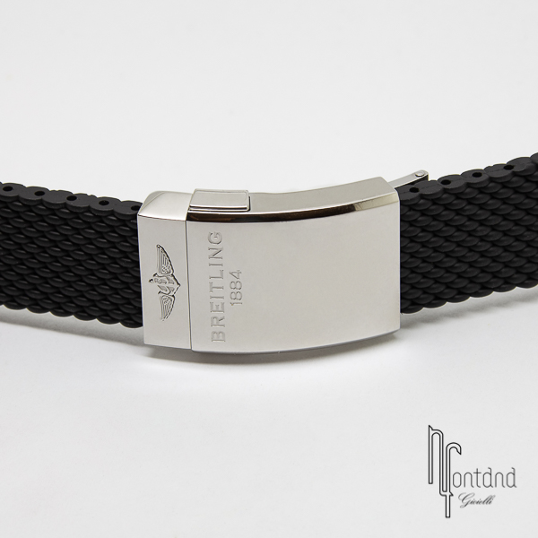 Breitling - Cinturino modello MAGLIA MILANESE in caucciù nero/blu