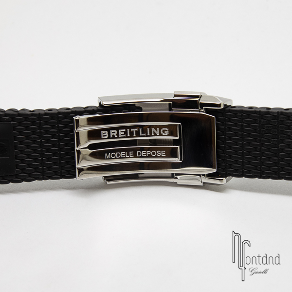 Breitling - Cinturino modello MAGLIA MILANESE in caucciù nero/blu