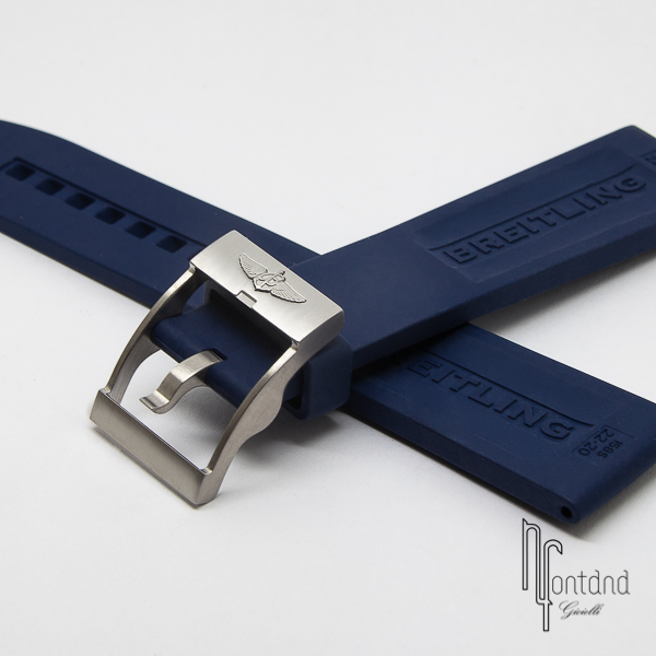 Breitling - Cinturino modello DIVER PRO in caucciù nero/blu