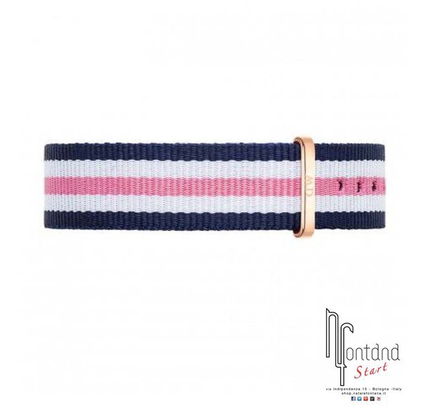 Cinturino Daniel Wellington 18mm rosato Southampton blu/bianco/rosa