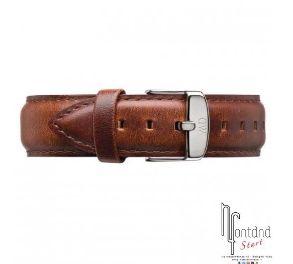 Cinturino Daniel Wellington 20mm argentato St Mawes marrone chiaro