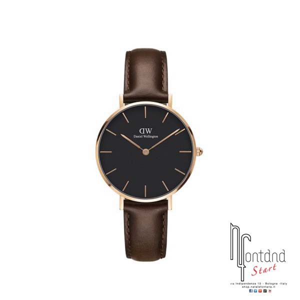 Daniel Wellington - Classic Petite Black Bristol - 32 mm - Gold