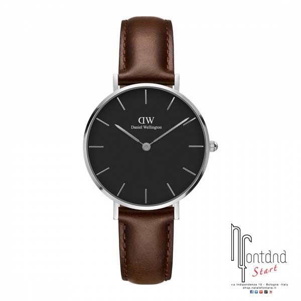 Daniel Wellington - Classic Petite Black Bristol - 32 mm - Silver