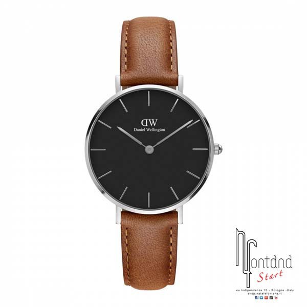 Daniel Wellington - Classic Petite Black Durham - 32 mm - Silver