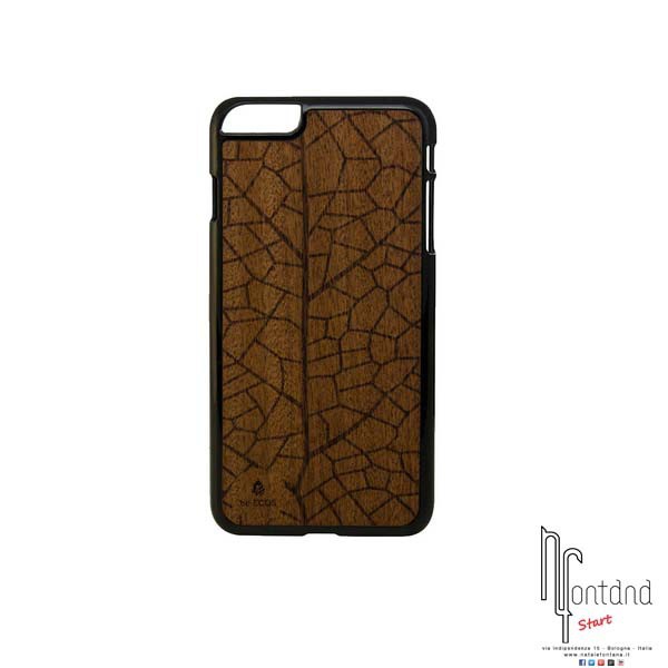 ECOS Cover per Iphone 6 in legno di Mogano e supporto nero