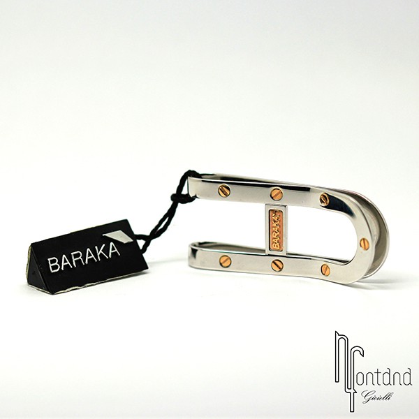 Barakà  - Fermasoldi Graffetta in oro bianco e rosa