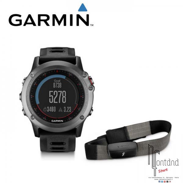 Garmin Fenix 3 - Orologio Digitale con GPS, Multifunzione + fascia cardio premium HRM-RUN