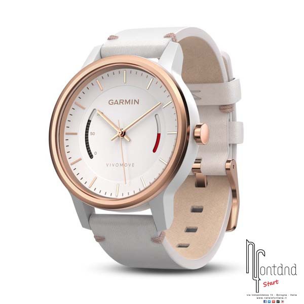 Garmin orologio analogico Vivomove Classic con indicatori attività fitness - Bianco con ghiera rosata