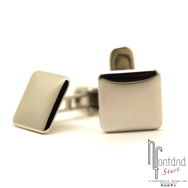 Gemelli in argento quadrati
