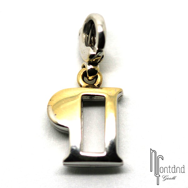 Ciondolo Lettera P di Pasquale Bruni in oro bianco 18 kt e diamanti