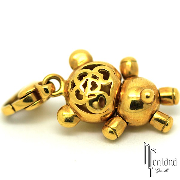 Ciondolo Orsetto in oro rosa 18 kt e diamante bianco