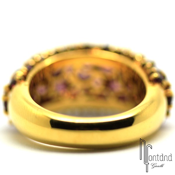 Anello di Pasquale Bruni in oro giallo 18 kt e tormaline rosa