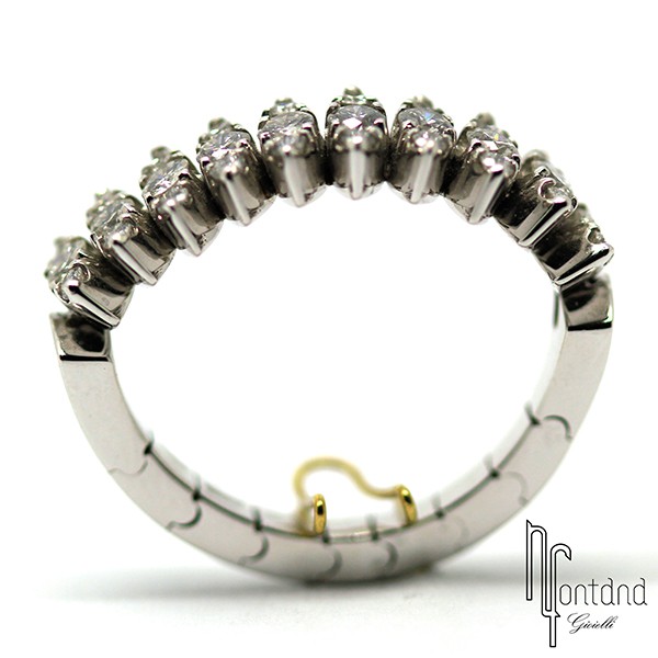 Anello a fedina di Pasquale Bruni in oro bianco 18 kt con diamanti bianchi