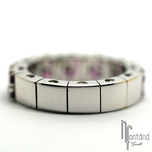 Anello di Pasquale Bruni in oro bianco 18 kt e tormaline rosa