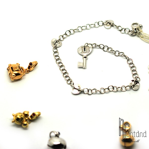 Bracciale catena con chiave di Pasquale Bruni in oro bianco 18 kt