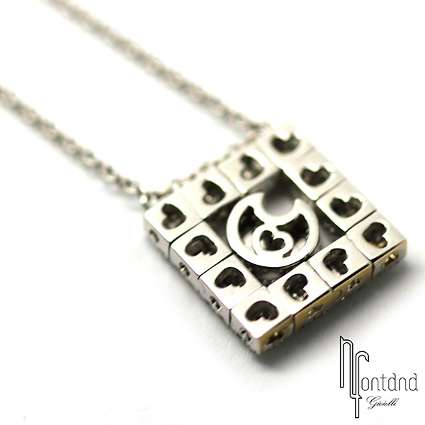 Girocollo con ciondolo di Pasquale Bruni in oro bianco 18 kt con diamanti