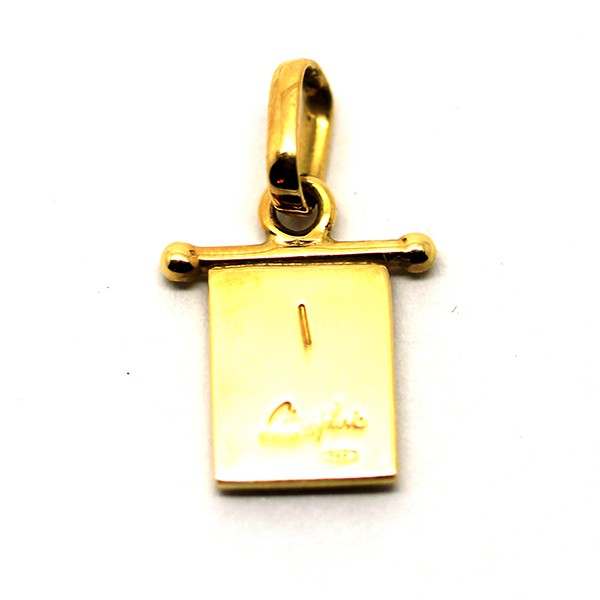 Bandierina I di Giovepluvio in oro giallo 18 kt e smalto a fuoco
