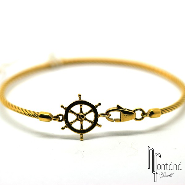 Bracciale con timone di Giovepluvio in oro giallo 18 kt