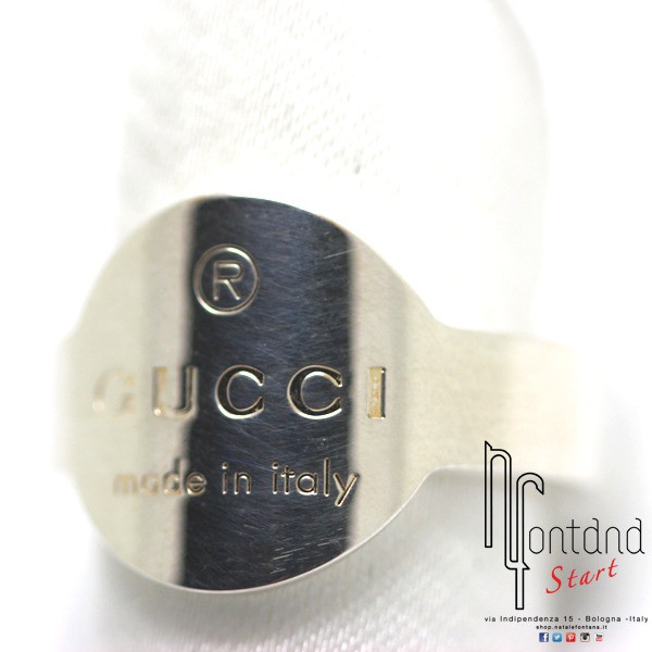 Gucci Anello Trademark tondo in argento 925
