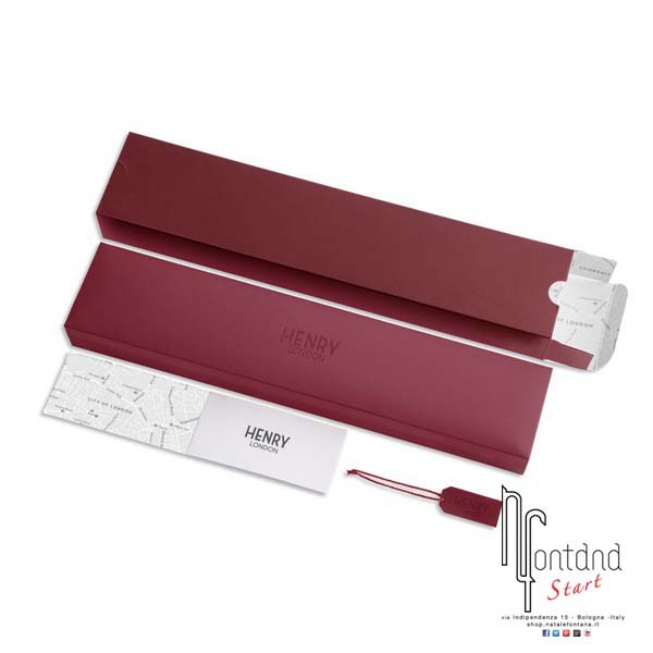 Henry London orologio con cassa in acciaio laminato rose gold, cinturino in pelle grigio, quadrante bianco