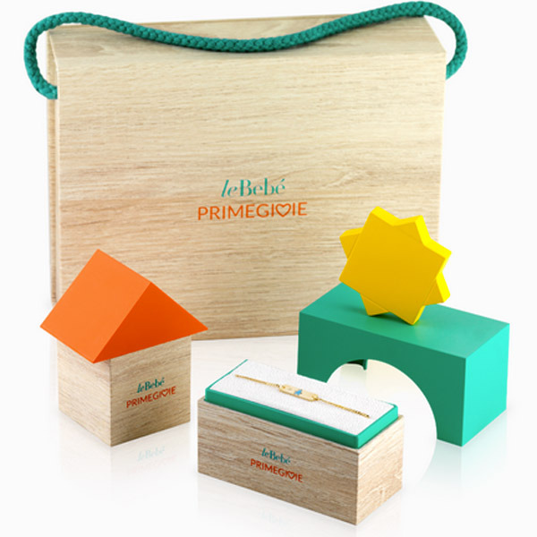 LeBebè - Bracciale ZODIACO Cancro in oro giallo e smalto grigio su cordino in tessuto canvas