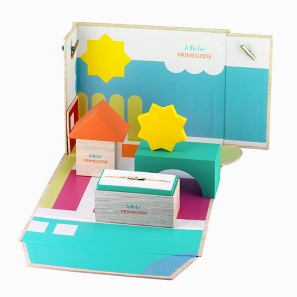 LeBebè - Bracciale ZODIACO Gemelli in oro giallo e smalto blu su cordino in tesssuto canvas