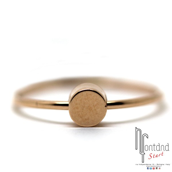 Marco Gerbella - Anello con cilindro passante in oro rosa