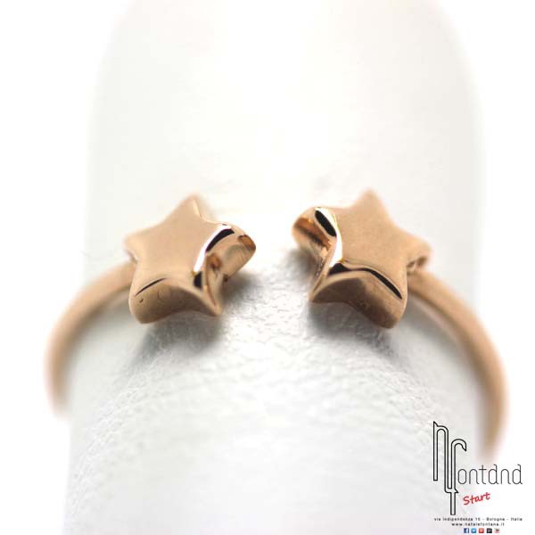 Marco Gerbella - Anello contrariè con stelle a cubetto in oro rosa
