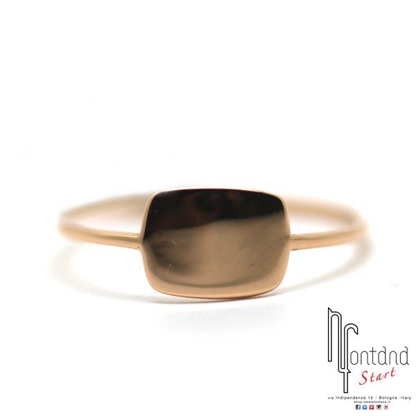 Marco Gerbella - Anello piastrina rettangolare oro rosa
