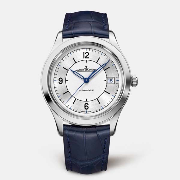 Orologio Jaeger-LeCoultre Master Control Date con cassa in acciaio, quadrante argentée e cinturino in pelle