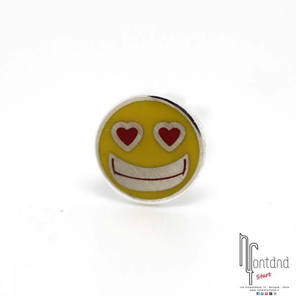 Orecchino Emoticon - modello a lobo in argento e smaltati a mano