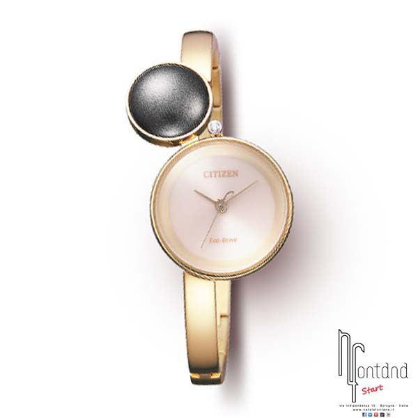 Orologio Citizen Lady Eco-Drive Ambiluna con diamante/acciaio placcato oro giallo/vetro zaffiro/goccia Urushi